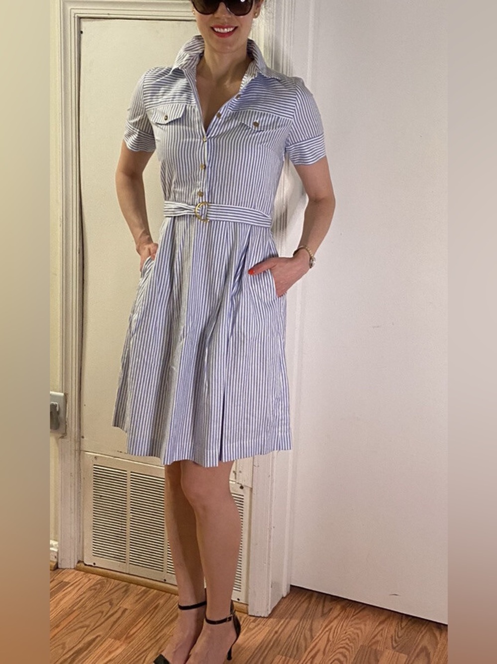 Tory Burch Striped Cotton Shirtdress